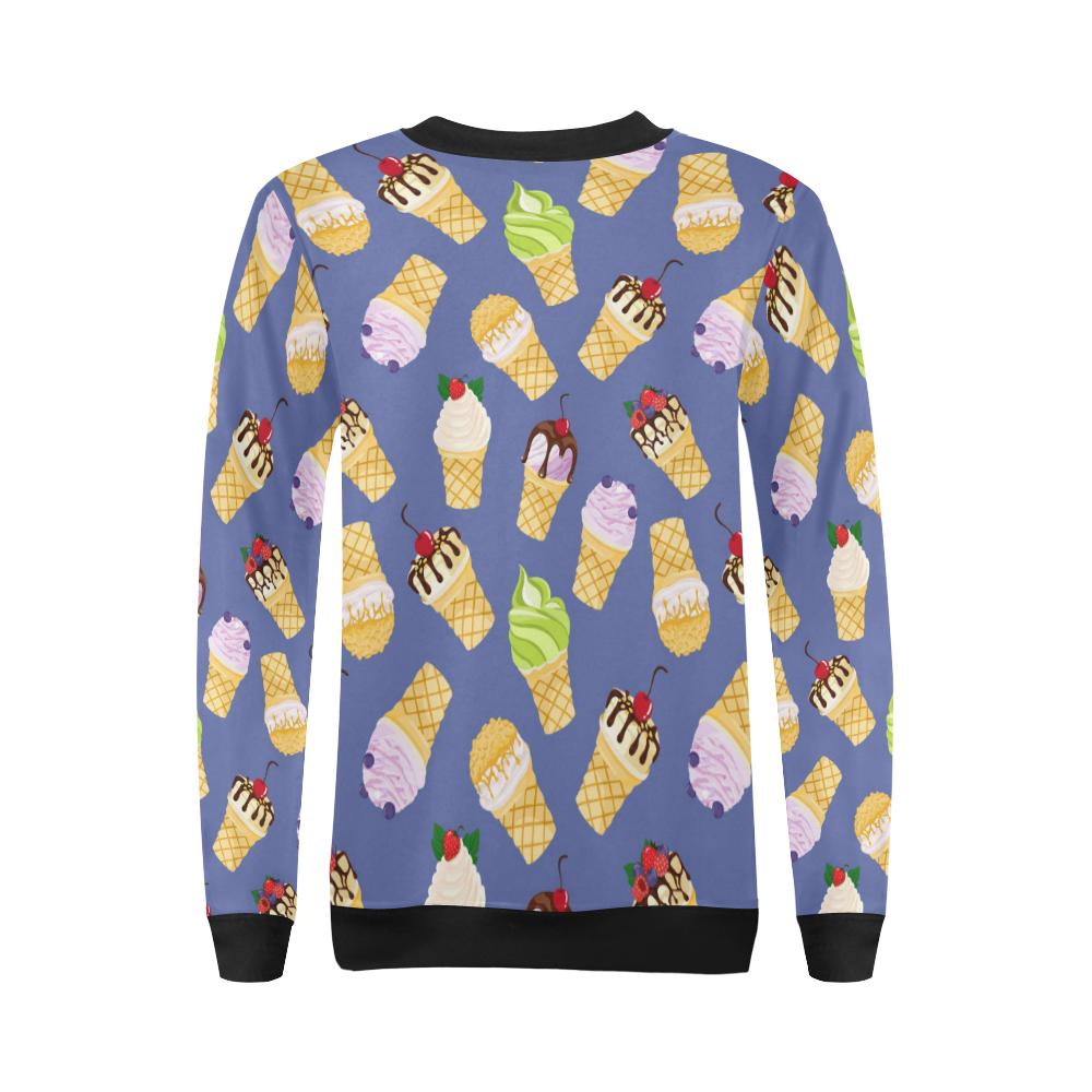 Ice Cream Pattern Print Design IC03 Women Long Sleeve Sweatshirt-JorJune