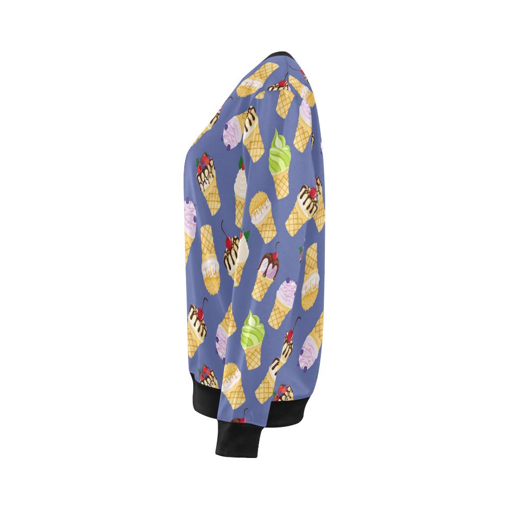 Ice Cream Pattern Print Design IC03 Women Long Sleeve Sweatshirt-JorJune