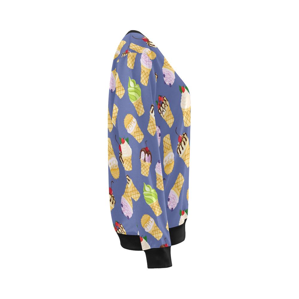 Ice Cream Pattern Print Design IC03 Women Long Sleeve Sweatshirt-JorJune