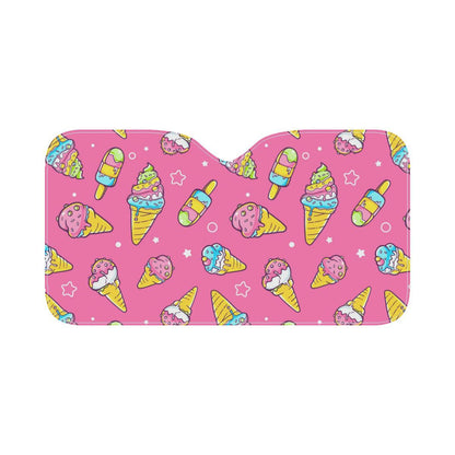 Ice Cream Pattern Print Design IC04 Car Sun Shade-JorJune
