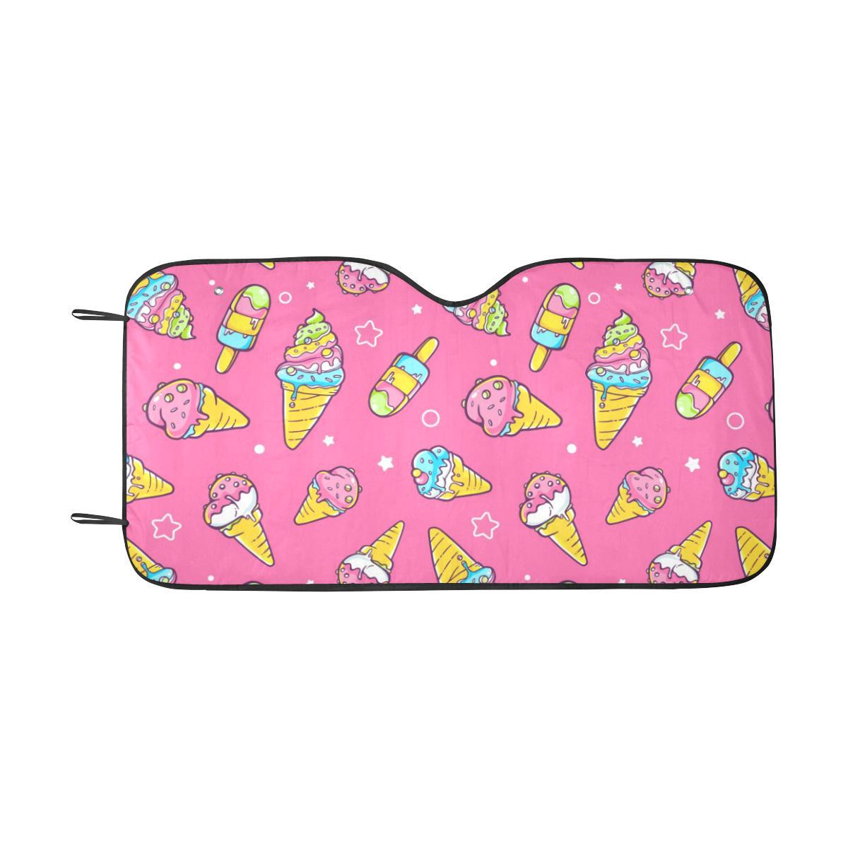 Ice Cream Pattern Print Design IC04 Car Sun Shade-JorJune