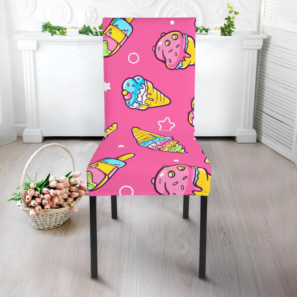 Ice Cream Pattern Print Design IC04 Dining Chair Slipcover-JORJUNE.COM