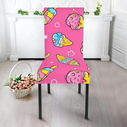 Ice Cream Pattern Print Design IC04 Dining Chair Slipcover-JORJUNE.COM