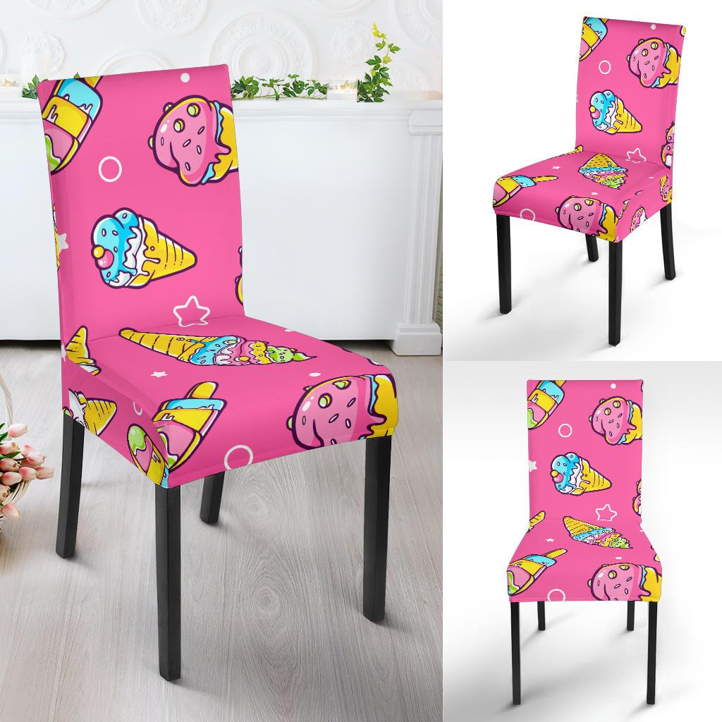 Ice Cream Pattern Print Design IC04 Dining Chair Slipcover-JORJUNE.COM