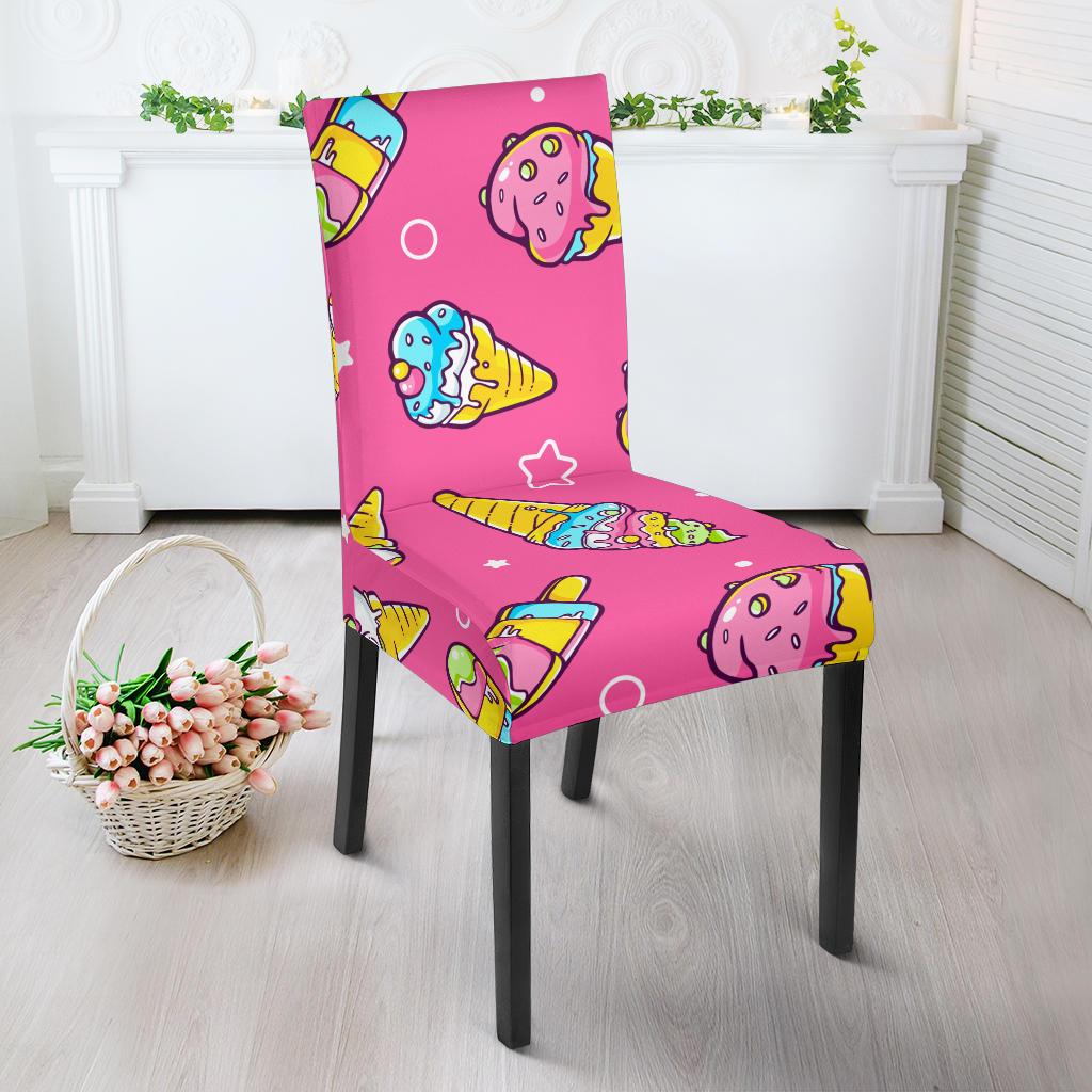 Ice Cream Pattern Print Design IC04 Dining Chair Slipcover-JORJUNE.COM