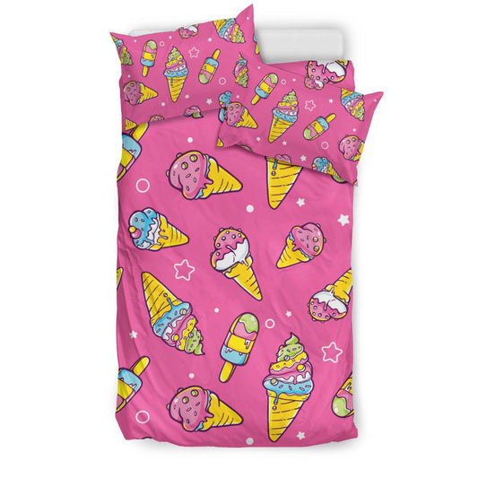 Ice Cream Pattern Print Design IC04 Duvet Cover Bedding Set-JORJUNE.COM