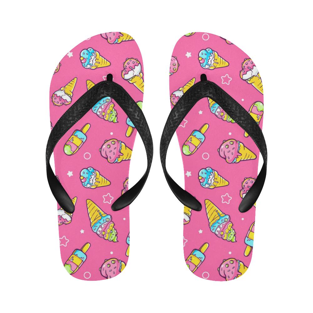 Ice Cream Pattern Print Design IC04 Flip Flops-JorJune