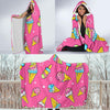 Ice Cream Pattern Print Design IC04 Hooded Blanket-JORJUNE.COM