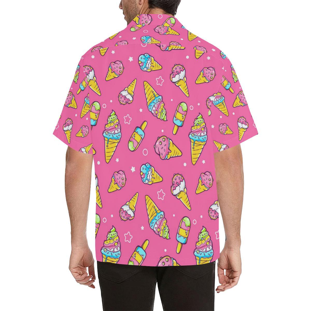Ice Cream Pattern Print Design IC04 Men Hawaiian Shirt-JorJune