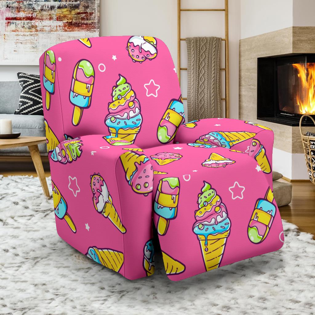 Ice Cream Pattern Print Design IC04 Recliner Slipcover-JORJUNE.COM