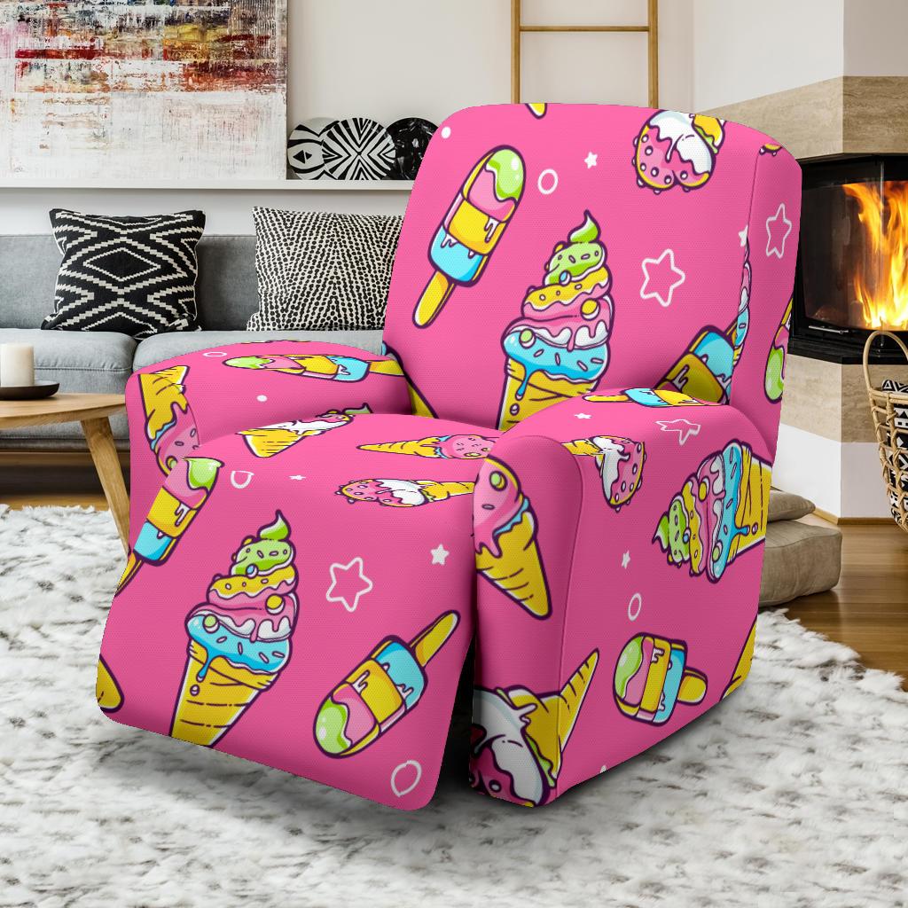 Ice Cream Pattern Print Design IC04 Recliner Slipcover-JORJUNE.COM