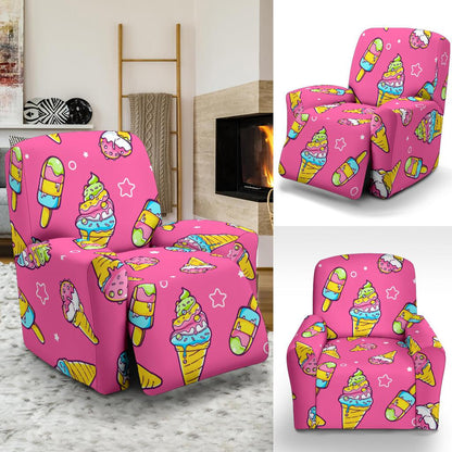 Ice Cream Pattern Print Design IC04 Recliner Slipcover-JORJUNE.COM