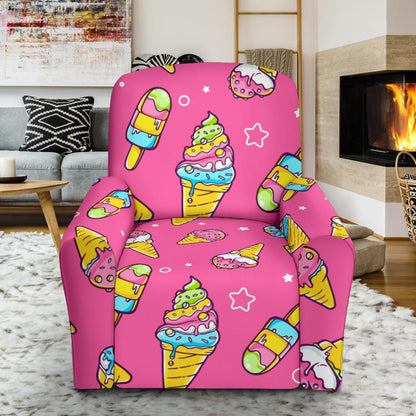 Ice Cream Pattern Print Design IC04 Recliner Slipcover-JORJUNE.COM