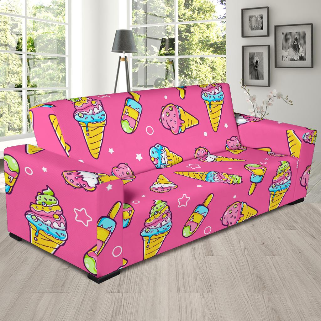 Ice Cream Pattern Print Design IC04 Sofa Slipcover-JORJUNE.COM