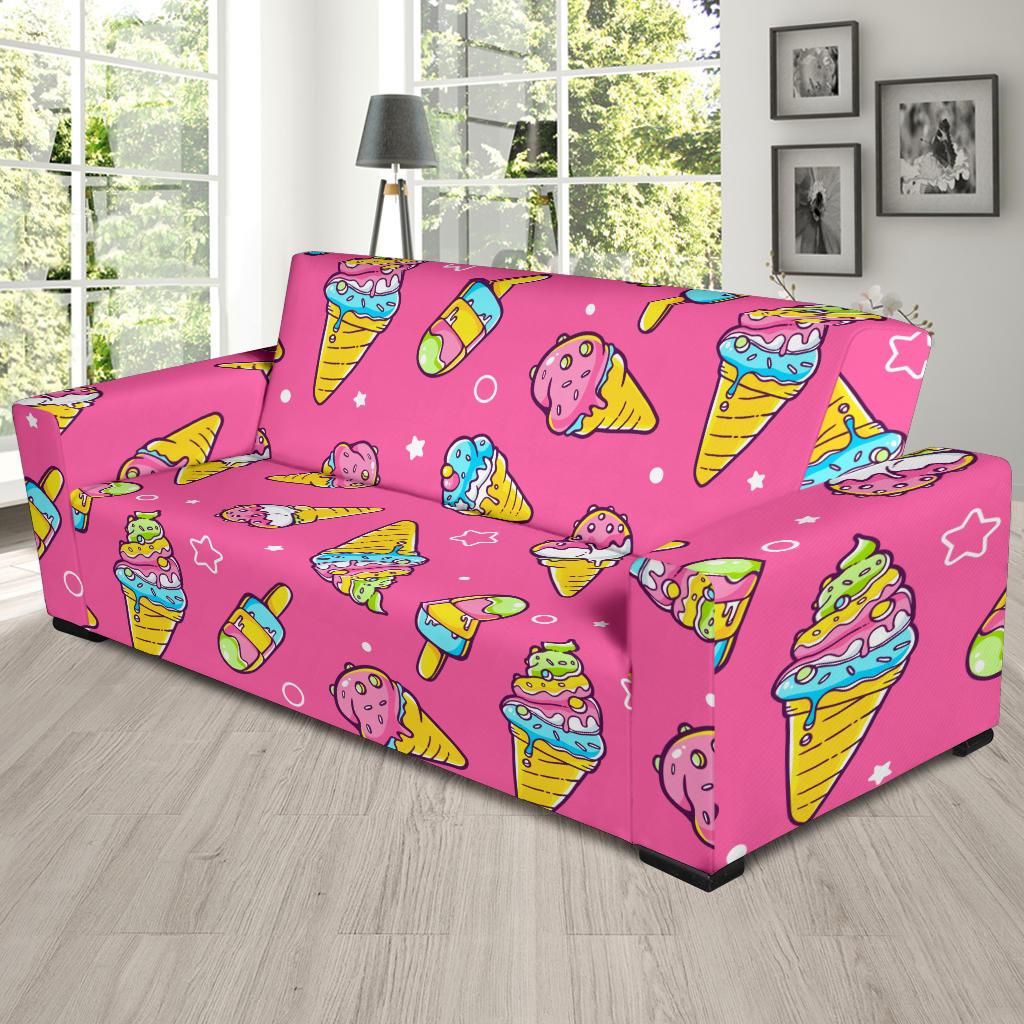Ice Cream Pattern Print Design IC04 Sofa Slipcover-JORJUNE.COM