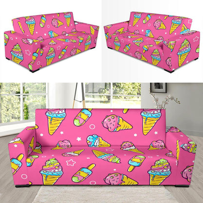 Ice Cream Pattern Print Design IC04 Sofa Slipcover-JORJUNE.COM