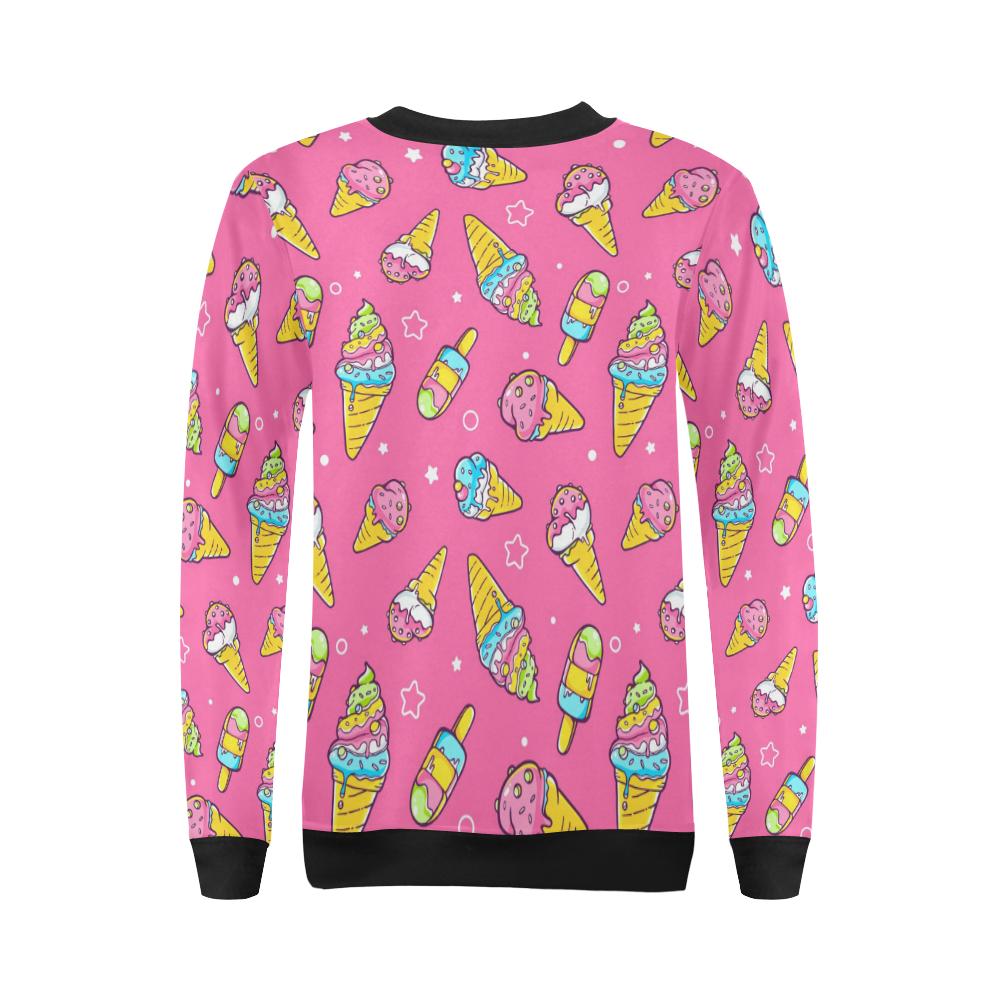 Ice Cream Pattern Print Design IC04 Women Long Sleeve Sweatshirt-JorJune
