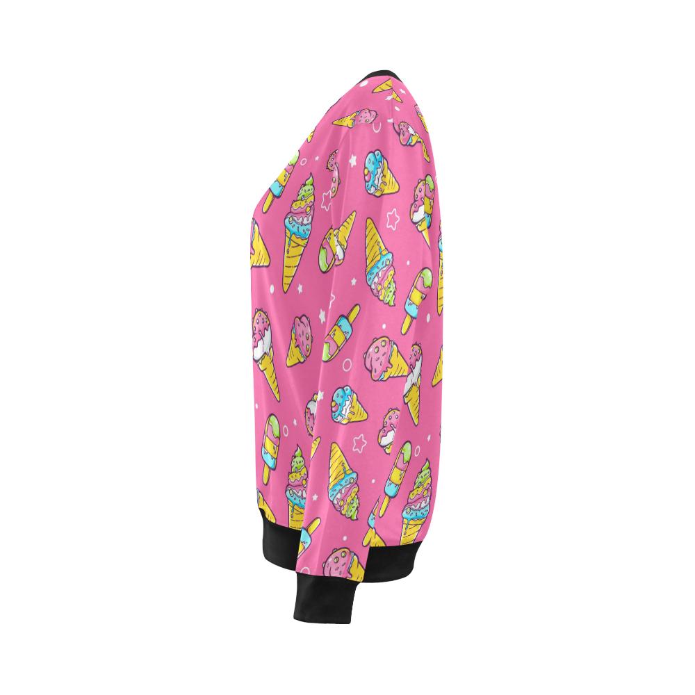 Ice Cream Pattern Print Design IC04 Women Long Sleeve Sweatshirt-JorJune