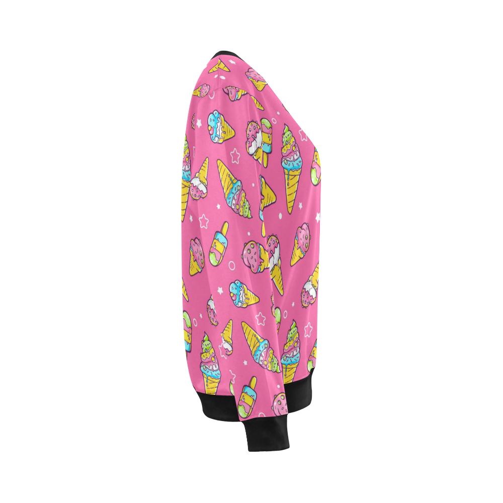 Ice Cream Pattern Print Design IC04 Women Long Sleeve Sweatshirt-JorJune
