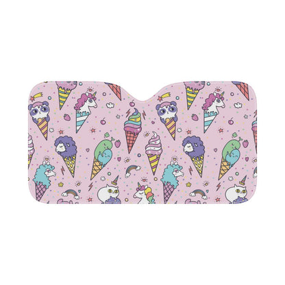Ice Cream Pattern Print Design IC05 Car Sun Shade-JorJune