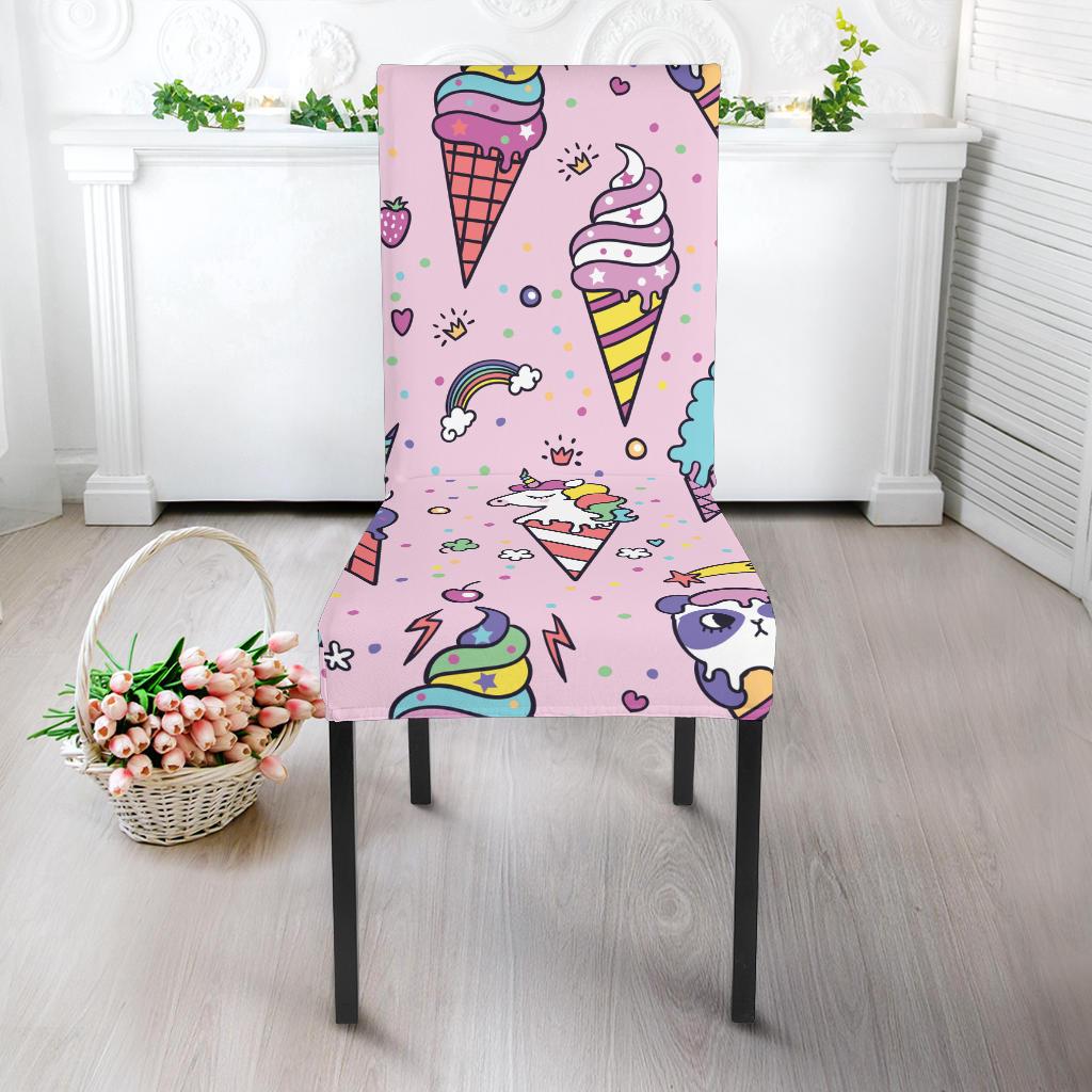 Ice Cream Pattern Print Design IC05 Dining Chair Slipcover-JORJUNE.COM