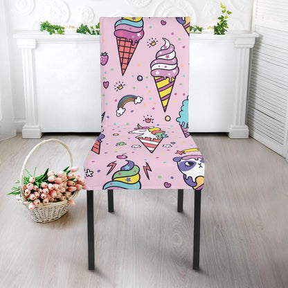 Ice Cream Pattern Print Design IC05 Dining Chair Slipcover-JORJUNE.COM