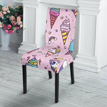 Ice Cream Pattern Print Design IC05 Dining Chair Slipcover-JORJUNE.COM