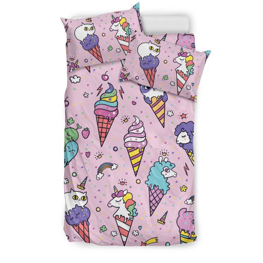 Ice Cream Pattern Print Design IC05 Duvet Cover Bedding Set-JORJUNE.COM