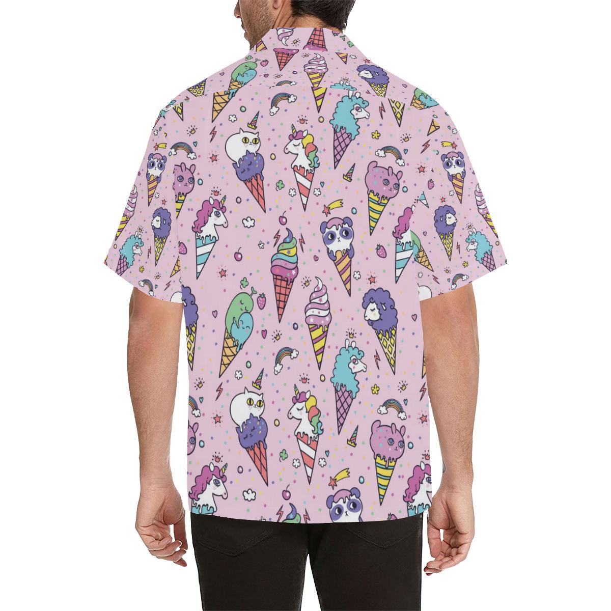 Ice Cream Pattern Print Design IC05 Men Hawaiian Shirt-JorJune