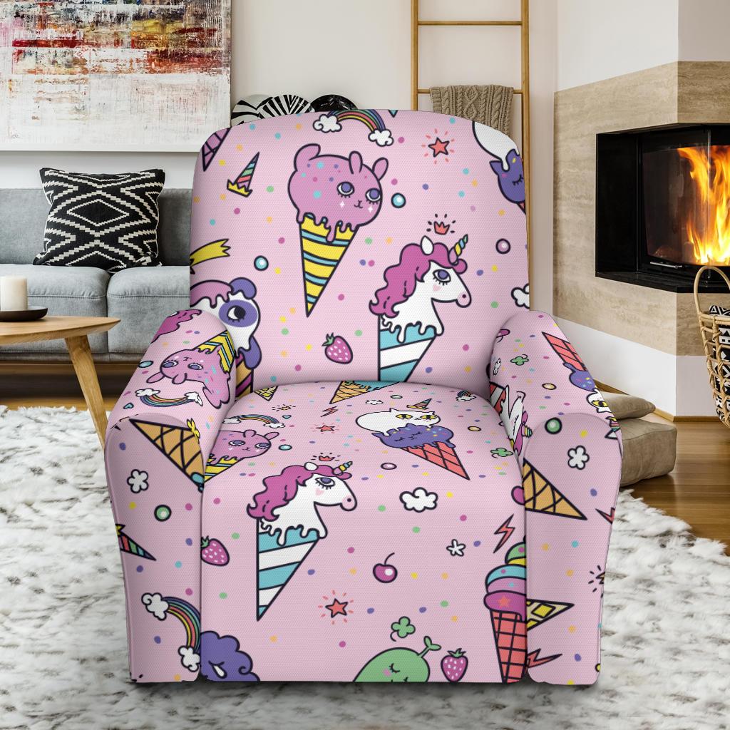 Ice Cream Pattern Print Design IC05 Recliner Slipcover-JORJUNE.COM