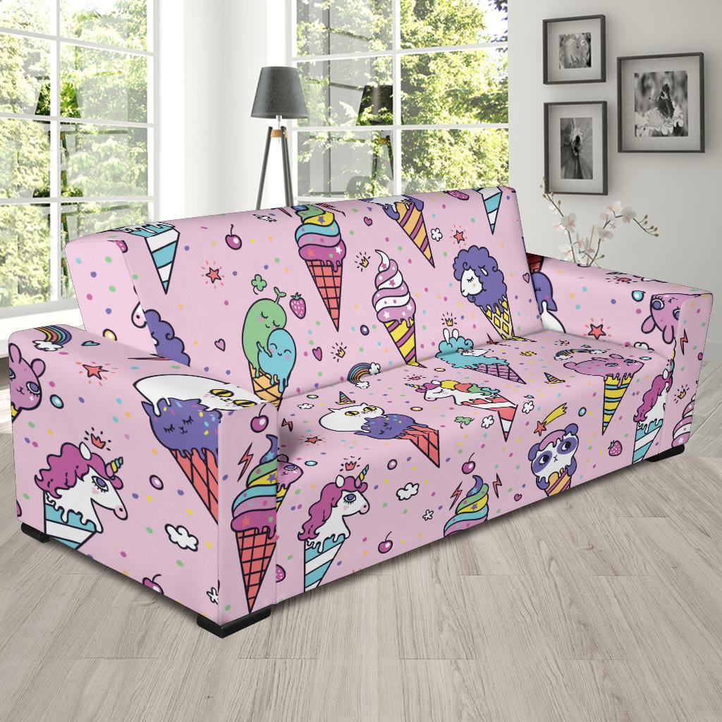 Ice Cream Pattern Print Design IC05 Sofa Slipcover-JORJUNE.COM