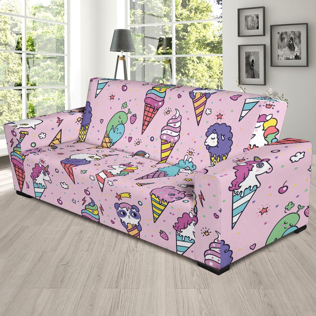 Ice Cream Pattern Print Design IC05 Sofa Slipcover-JORJUNE.COM