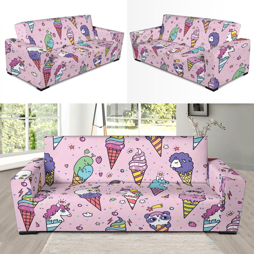 Ice Cream Pattern Print Design IC05 Sofa Slipcover-JORJUNE.COM