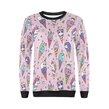 Ice Cream Pattern Print Design IC05 Women Long Sleeve Sweatshirt-JorJune