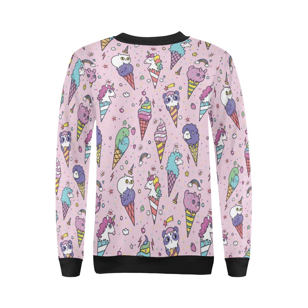 Ice Cream Pattern Print Design IC05 Women Long Sleeve Sweatshirt-JorJune