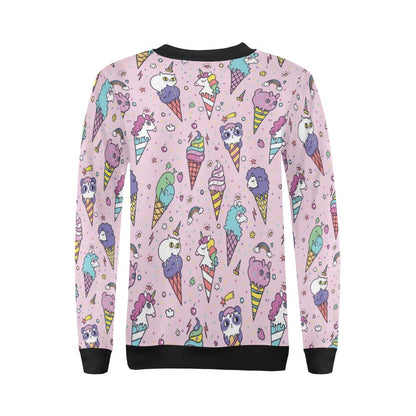 Ice Cream Pattern Print Design IC05 Women Long Sleeve Sweatshirt-JorJune