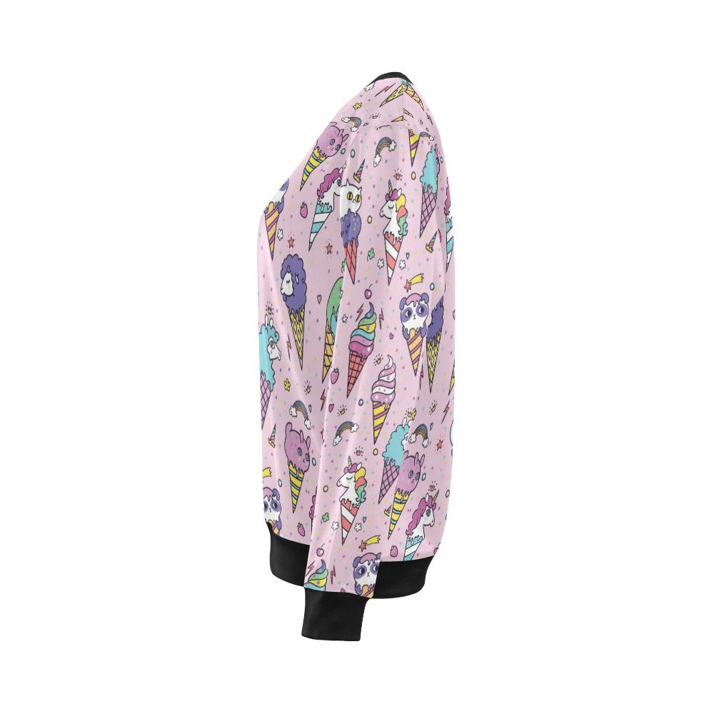 Ice Cream Pattern Print Design IC05 Women Long Sleeve Sweatshirt-JorJune