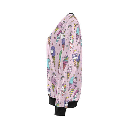 Ice Cream Pattern Print Design IC05 Women Long Sleeve Sweatshirt-JorJune