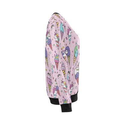 Ice Cream Pattern Print Design IC05 Women Long Sleeve Sweatshirt-JorJune