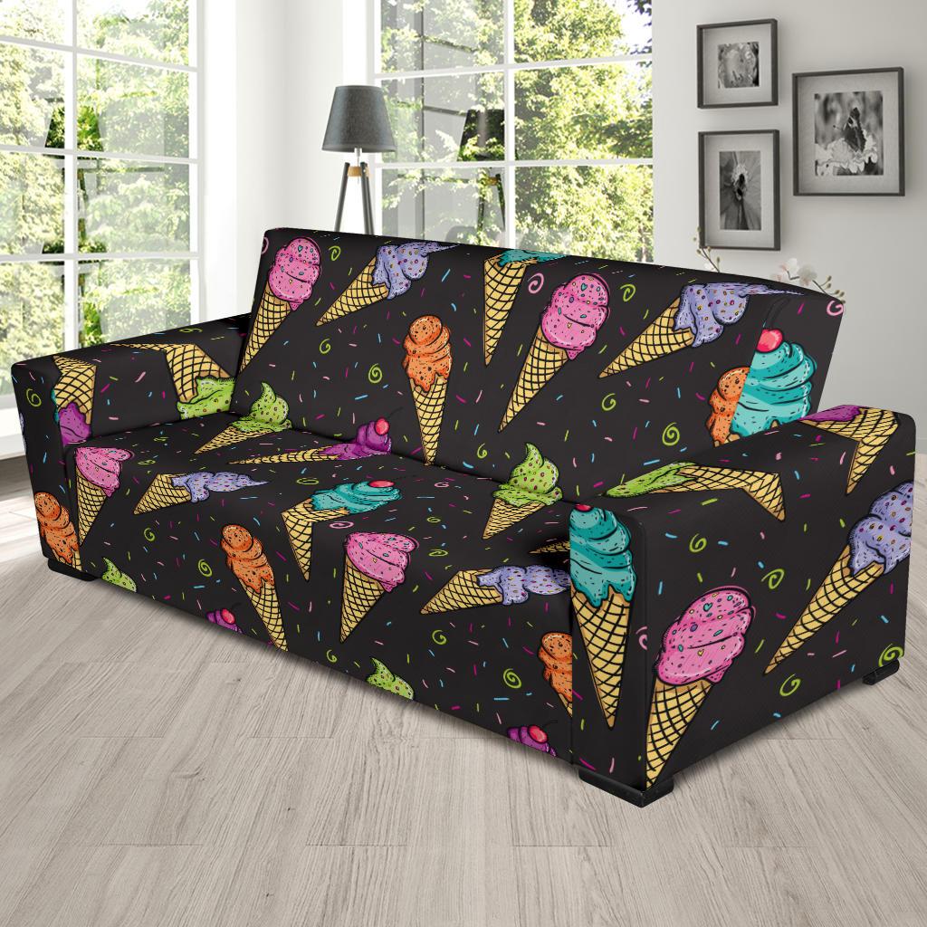 Ice Cream Pattern Print Design IC06 Sofa Slipcover-JORJUNE.COM