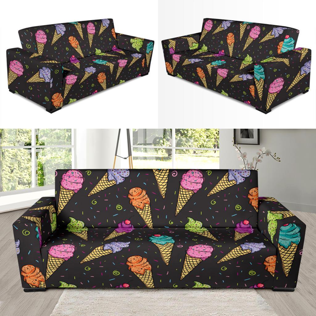 Ice Cream Pattern Print Design IC06 Sofa Slipcover-JORJUNE.COM