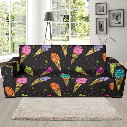 Ice Cream Pattern Print Design IC06 Sofa Slipcover-JORJUNE.COM