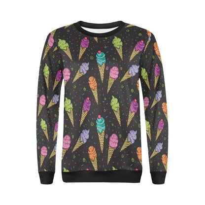 Ice Cream Pattern Print Design IC06 Women Long Sleeve Sweatshirt-JorJune
