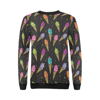 Ice Cream Pattern Print Design IC06 Women Long Sleeve Sweatshirt-JorJune