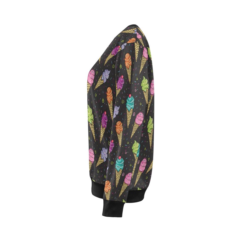 Ice Cream Pattern Print Design IC06 Women Long Sleeve Sweatshirt-JorJune