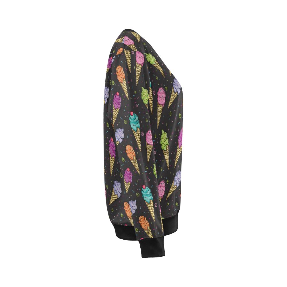Ice Cream Pattern Print Design IC06 Women Long Sleeve Sweatshirt-JorJune