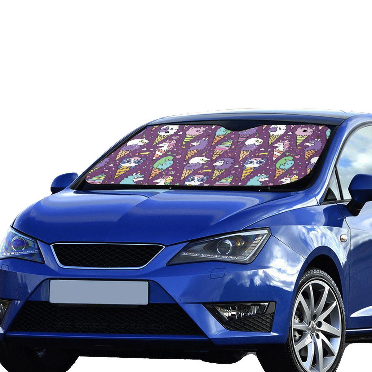 Ice Cream Pattern Print Design IC07 Car Sun Shade-JorJune