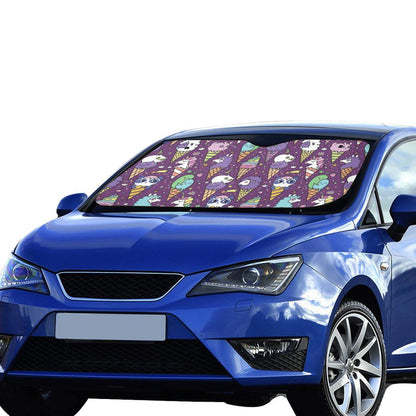 Ice Cream Pattern Print Design IC07 Car Sun Shade-JorJune