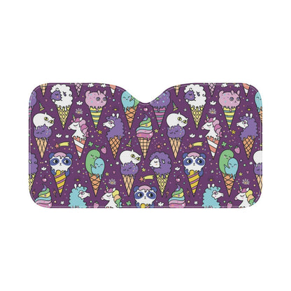Ice Cream Pattern Print Design IC07 Car Sun Shade-JorJune