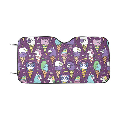 Ice Cream Pattern Print Design IC07 Car Sun Shade-JorJune